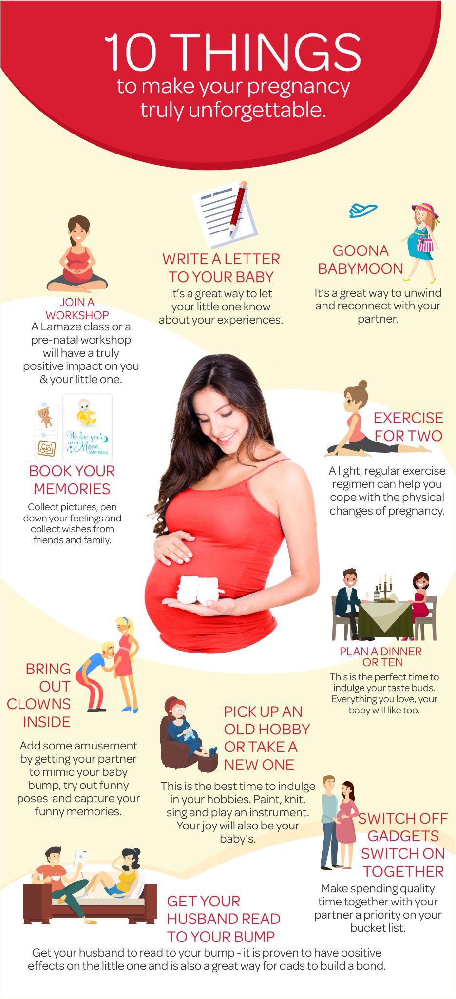 गर्भावस्था के दौरान 10 चीजें करना